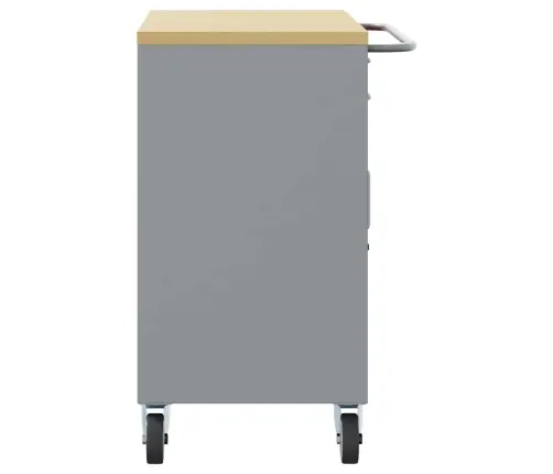 Töökapp Sahtliga Rattaga 2 Pcs Must Ja Hall 75 X 45 X 85 Cm