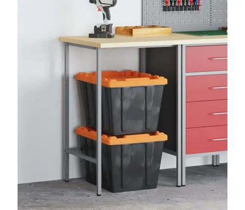 Töökapp Sahtliga Rattaga 2 Pcs Punane Ja Hall 75 X 45 X 85 Cm