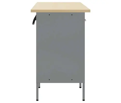 Darba Skapis Ar Slēdzeni 3 Pcs Melns Un Pelēks 150 X 55 X 85 Cm Vidaxl