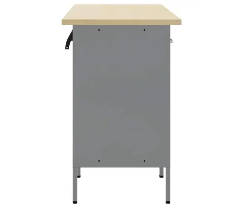 Töökapp Sahtliga Lukuga 3 Pcs Must Ja Hall 150 X 55 X 85 Cm