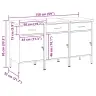 Töökapp Sahtliga Lukuga 3 Pcs Must Ja Hall 150 X 55 X 85 Cm