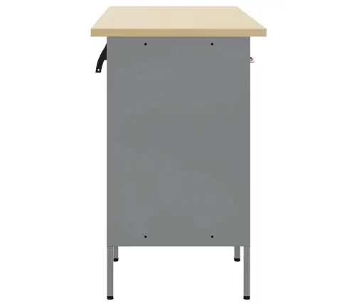 Darba Skapis 3 Pcs Sarkans Un Pelēks 150 X 55 X 85 Cm Vidaxl