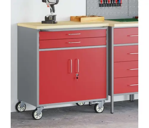 Darbo Spinta Su Stalčių 3 Pcs Juoda Ir Pilka 150 X 55 X 85 Cm