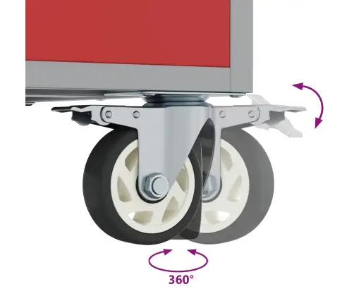 Töökapp Sahtliga Rattaga 3 Pcs Must Ja Hall 75 X 45 X 85 Cm