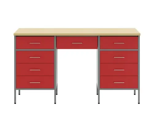 Darba Skapis Ar Atvilktni 3 Pcs Sarkana 150 X 55 X 85 Cm Vidaxl