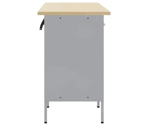 Töökapp 3 Pcs Must 150 X 55 X 85 Cm Töödeldud Puit Ja Teras