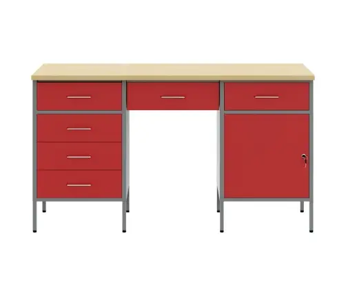 Darba Skapis Ar Atvilktni 3 Pcs Sarkana 150 X 55 X 85 Cm Vidaxl