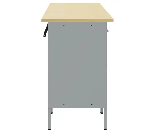 Darba Skapis Ar Slēdzeni 4 Pcs Melns Un Pelēks 200 X 55 X 85 Cm Vidaxl