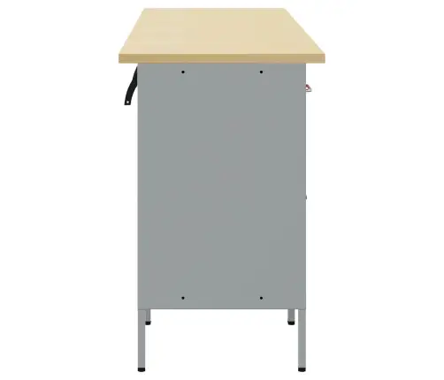 Darba Skapis 4 Pcs Sarkans Un Pelēks 200 X 55 X 85 Cm Vidaxl