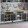 Darbagalda Komplekts Ar Atvilktni 2 Pcs Melna 200 X 55 X 85 Cm Vidaxl