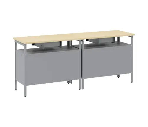 Darbagalda Komplekts Ar Atvilktni 2 Pcs Melna 200 X 55 X 85 Cm Vidaxl