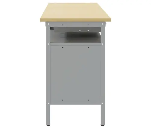 Darbagalda Komplekts Ar Atvilktni 2 Pcs Melna 200 X 55 X 85 Cm Vidaxl