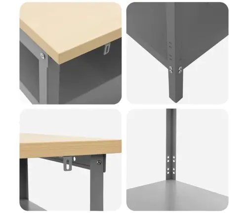 Darbastalio Komplektas 2 Pcs Pilka 200 X 55 X 85 Cm Plienas