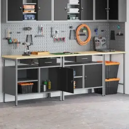 Darbagalda Komplekts Ar Atvilktni 3 Pcs Sarkans Un Pelēks Vidaxl