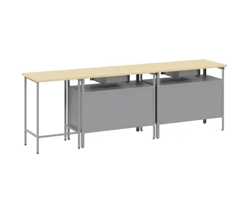 Darbagalda Komplekts Ar Atvilktni Ar Plauktu 3 Pcs Melna Vidaxl