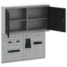 Įrankių Spintelių Rinkinys Su Lentyna Su Saugykla 3 Pcs Juoda