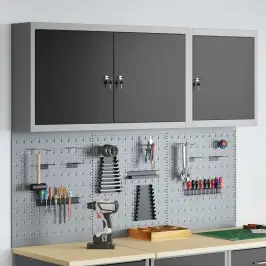 Rīku Skapju Komplekts Ar Plauktu Ar Uzglabāšanu 5 Pcs Melna Vidaxl