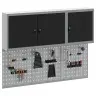 Įrankių Spintelių Rinkinys Su Lentyna Su Saugykla 5 Pcs Juoda