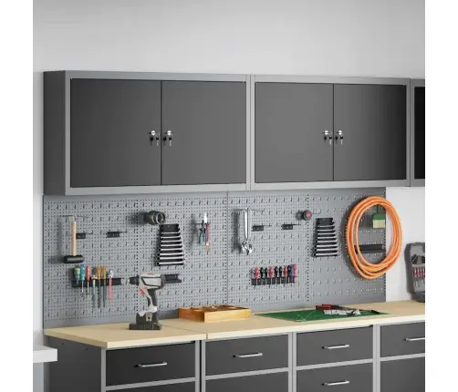 Rīku Skapju Komplekts Ar Plauktu Ar Uzglabāšanu 6 Pcs Melna Vidaxl