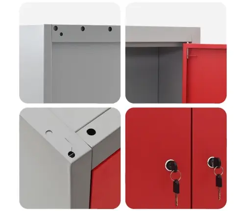 Rīku Skapju Komplekts Ar Plauktu Ar Uzglabāšanu 6 Pcs Sarkana Vidaxl