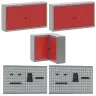 Rīku Skapju Komplekts Ar Plauktu Ar Uzglabāšanu 4 Pcs Sarkana Vidaxl