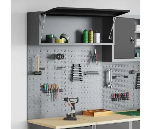 Įrankių Spintelių Rinkinys Su Lentyna Su Saugykla 3 Pcs Juoda