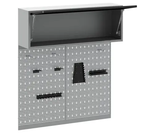 Įrankių Spintelių Rinkinys Su Lentyna Su Saugykla 3 Pcs Juoda