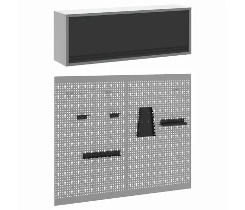 Įrankių Spintelių Rinkinys Su Lentyna Su Saugykla 3 Pcs Juoda