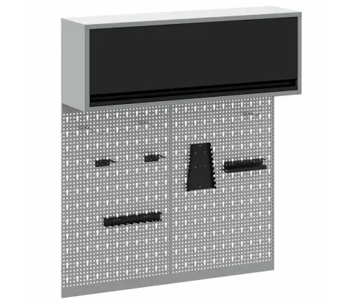 Įrankių Spintelių Rinkinys Su Lentyna Su Saugykla 3 Pcs Juoda