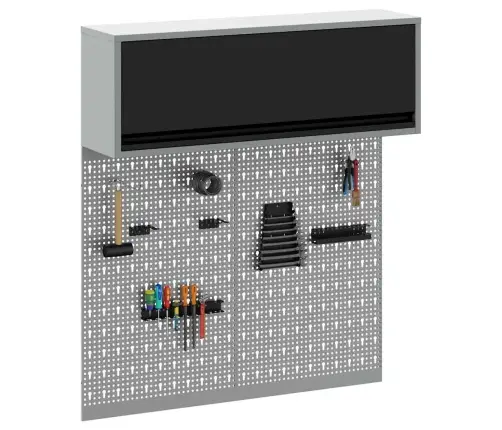 Įrankių Spintelių Rinkinys Su Lentyna Su Saugykla 3 Pcs Juoda