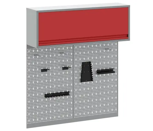 Rīku Skapju Komplekts Ar Plauktu Ar Uzglabāšanu 3 Pcs Sarkana Vidaxl