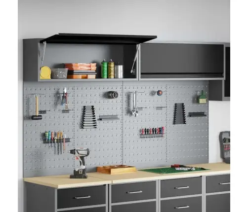 Tööriistakappide Komplekt 6 Pcs Must Pulbervärvitud Teras