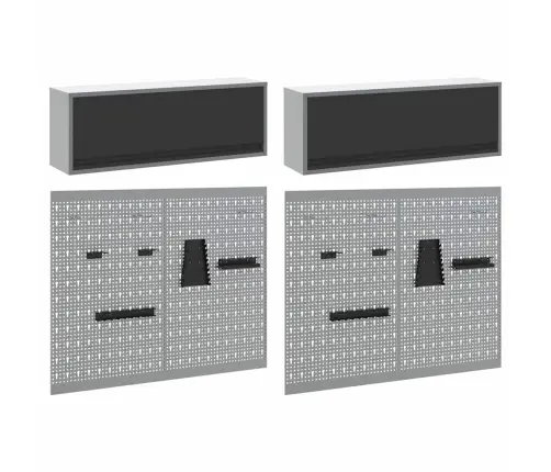 Tööriistakappide Komplekt 6 Pcs Must Pulbervärvitud Teras