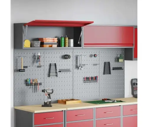 Tööriistakappide Komplekt 6 Pcs Punane Pulbervärvitud Teras