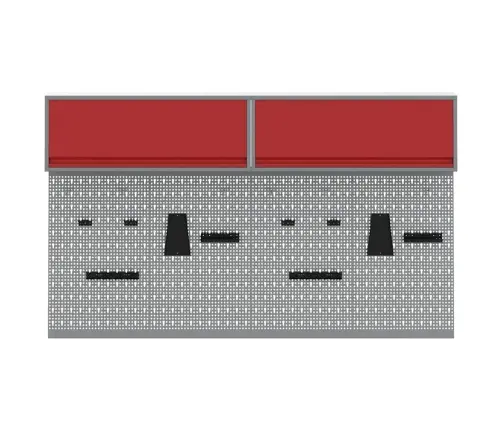 Tööriistakappide Komplekt 6 Pcs Punane Pulbervärvitud Teras