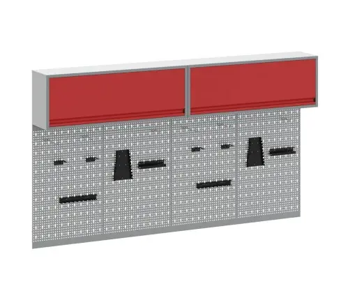 Tööriistakappide Komplekt 6 Pcs Punane Pulbervärvitud Teras