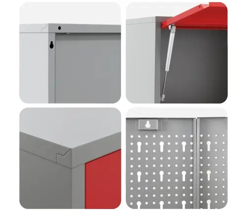 Darba Skapju Komplekts Ar Atvilktni Ar Plauktu 5 Pcs Sarkana Vidaxl