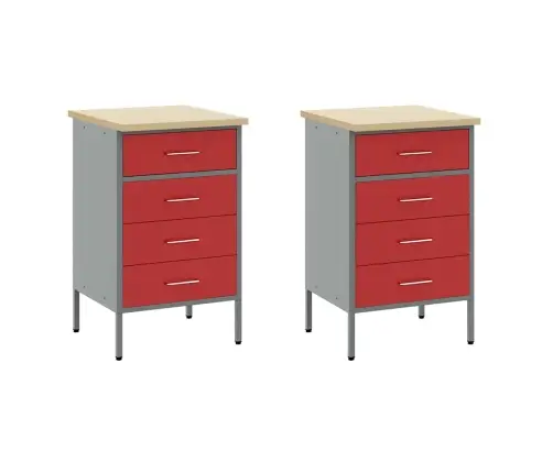 Töökappide Komplekt Sahtliga Riiuliga Lukuga 5 Pcs Punane