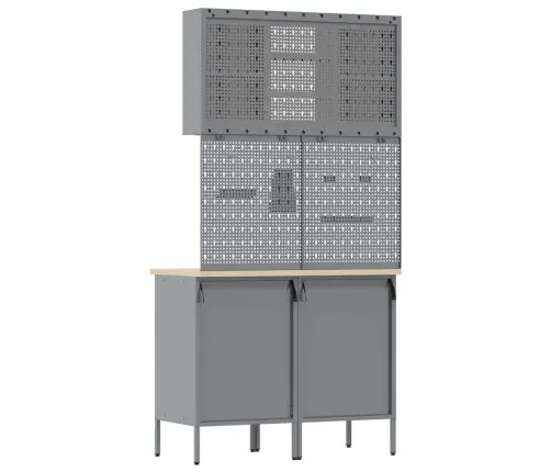 Darba Skapju Komplekts Ar Atvilktni Ar Plauktu 5 Pcs Melna Vidaxl