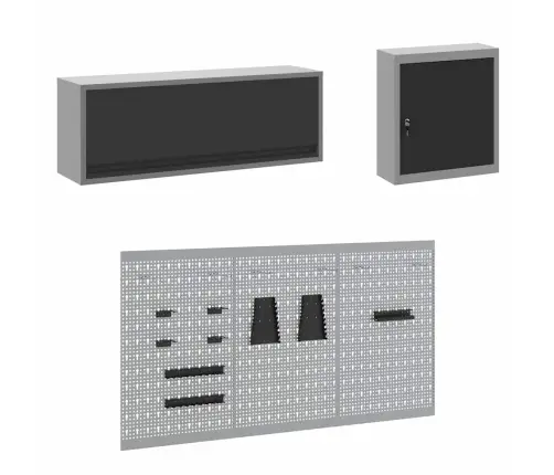 Töökappide Komplekt Sahtliga Ladustamisega Lukuga 8 Pcs Must