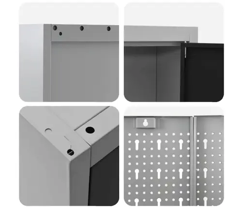 Darba Skapis Ar Atvilktni 8 Pcs Melna Inženieru Koks Un Tērauds Vidaxl