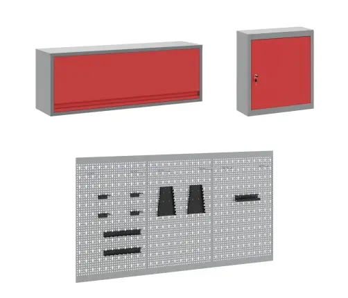 Darba Skapju Komplekts Ar Atvilktni 8 Pcs Sarkana Vidaxl