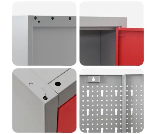 Darbagalds Ar Atvilktni 8 Pcs Sarkana 150 X 55 X 200 Cm Tērauds Vidaxl