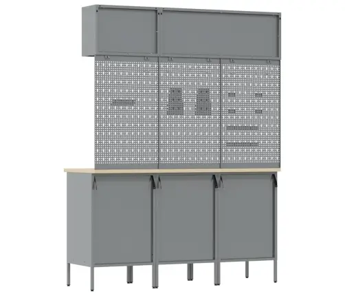 Töökappide Komplekt Sahtliga Ladustamisega Lukuga 8 Pcs Must