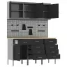 Darbagalds Ar Atvilktni 8 Pcs Melna 150 X 55 X 200 Cm Tērauds Vidaxl