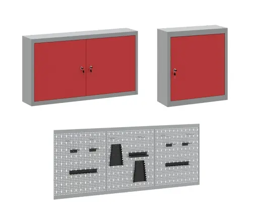 Darbagalds Ar Atvilktni 8 Pcs Sarkana 150 X 55 X 200 Cm Tērauds Vidaxl