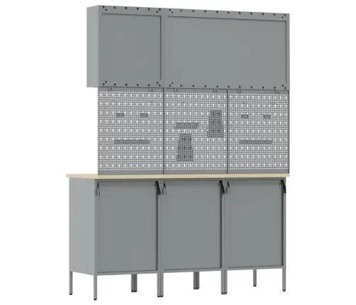 Darbagalds Ar Atvilktni 8 Pcs Sarkana 150 X 55 X 200 Cm Tērauds Vidaxl