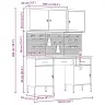 Darbagalds Ar Atvilktni 8 Pcs Melna 150 X 55 X 200 Cm Tērauds Vidaxl