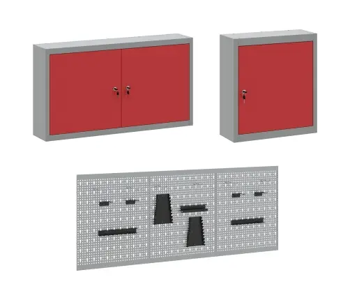 Darbagalds Ar Atvilktni 8 Pcs Sarkana 150 X 55 X 200 Cm Tērauds Vidaxl