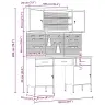 Darbagalds Ar Atvilktni 7 Pcs Melna 150 X 55 X 200 Cm Tērauds Vidaxl